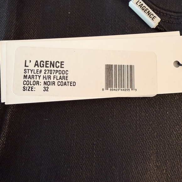 L'AGENCE Noir Coated Flare Pants - Picture 6 of 6